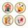 Set of 4 Cork Novelty Coasters - In the Garden