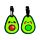 PVC Luggage Tag Set of 2 - Foodiemals Avocado