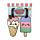 PVC Luggage Tag Set of 2 - Foodiemals Ice Cream & Ice Lolly