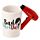 Shaped Handle Ceramic Mug - Hair Drier with Slogan
