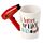 Shaped Handle Ceramic Mug - Hair Drier with Slogan