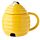 Shaped Ceramic Mug with Lid - Beehive