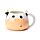 Ceramic Shaped Head Mug - Black & White Cow