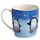 Set of 2 Porcelain Christmas Mugs - Jan Pashley Robin & Skating Penguin