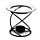 Thin Spiral Black Metal Oil & Wax Burner with Glass Dish