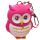 LED Light & Sound Keyring - Pink & Blue Hooting Owl