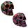 Gothic Metallic Day of the Dead Flower Skull Decoration