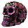 Gothic Metallic Day of the Dead Flower Skull Decoration