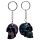 Novelty Keyring - Skulls and Roses Metallic Skull