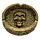 Decorative Ashtray - Metallic Brushed Gold Effect Skull