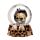 Gothic Skull Snow Globe - Black Cat, Crow and Bat Skull