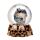 Gothic Skull Snow Globe - Black Cat, Crow and Bat Skull