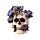 Decorative Ornament - Skull with Purple Vine Flowers