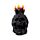 Decorative Ornament - Black Screaming Skull with Candles & Melted Wax