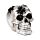 Decorative Ornament - Silver Skull with Black Spiders & Webs
