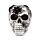 Decorative Ornament - Silver Skull with Black Spiders & Webs