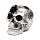 Decorative Ornament - Silver Skull with Black Spiders & Webs