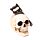Decorative Ornament - Skull with Saw Through Head