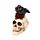 Decorative Ornament - Skull with Raven & Red Roses
