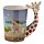 Shaped Handle Ceramic Mug - Giraffe Savannah Decal