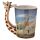 Shaped Handle Ceramic Mug - Giraffe Savannah Decal