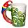 Shaped Handle Ceramic Mug - Parrot with Jungle Decal