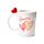 Shaped Handle Ceramic Mug - Amore Heart