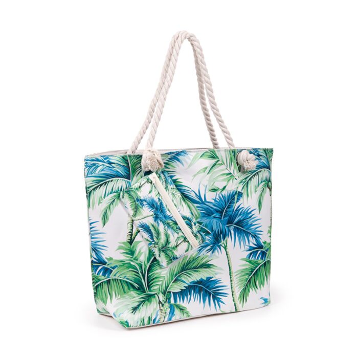 Beach Bag & Pouch Set - Palm Trees