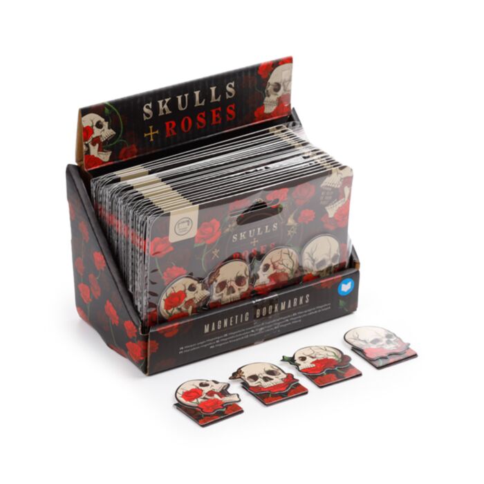 Magnetic Bookmark Set - Skulls & Roses