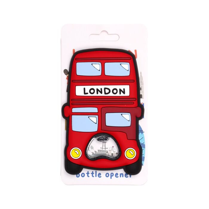 PVC Bottle Opener - London Souvenir Red London Bus