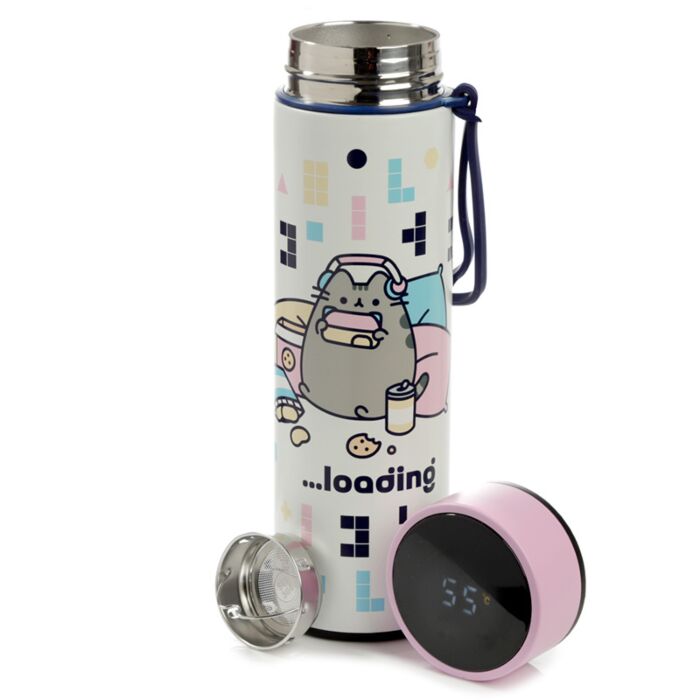 Reusable Insulated Drinks Bottle Digital Thermometer - Pusheen the Cat Gaming