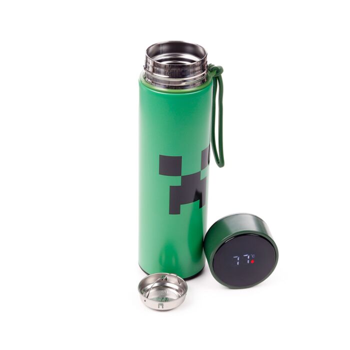 Reusable Insulated Drinks Bottle Digital Thermometer - Minecraft Creeper