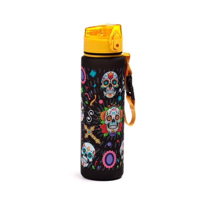 600ml Shatterproof Pop Top Water Bottle - Day of the Dead