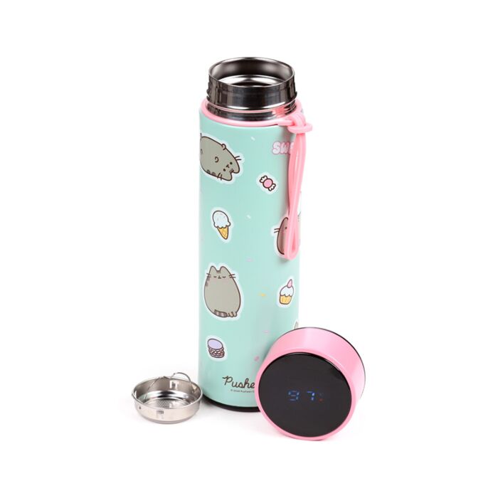 Reusable Insulated Drinks Bottle Digital Thermometer - Pusheen the Cat Sweets