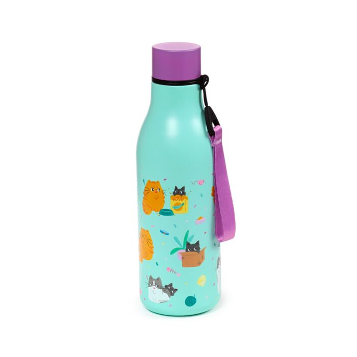 Reusable Insulated Drinks Bottle 500ml - Beans & Co Cats