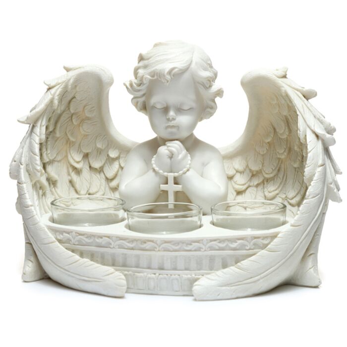 Tea Light Candle Holder - Triple Candle Cherub