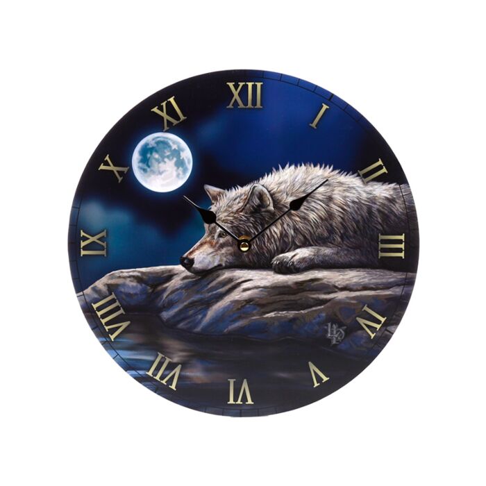 Wall Clock - Lisa Parker Quiet Reflection Wolf