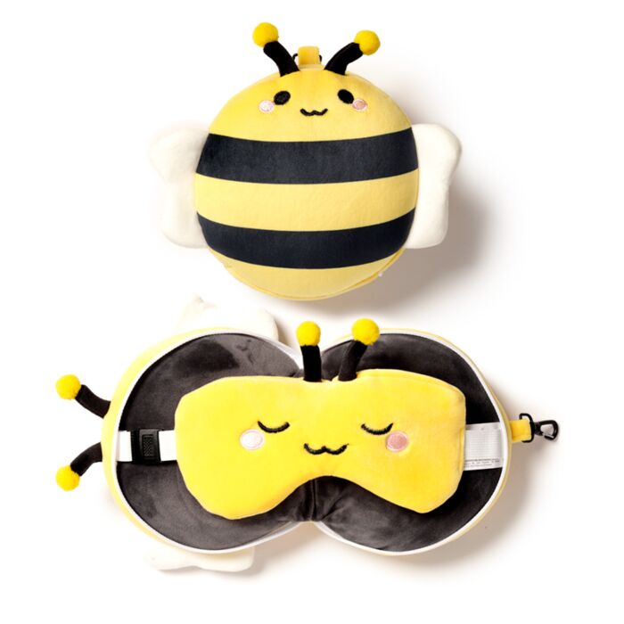 Relaxeazzz Travel Pillow & Eye Mask - Adorabugs Bee