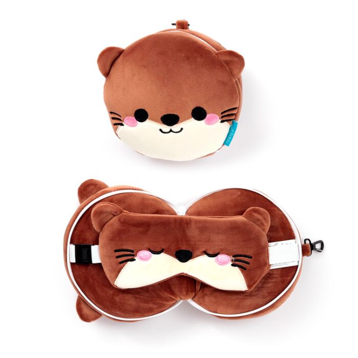 Relaxeazzz Travel Pillow & Eye Mask - Henry the Otter