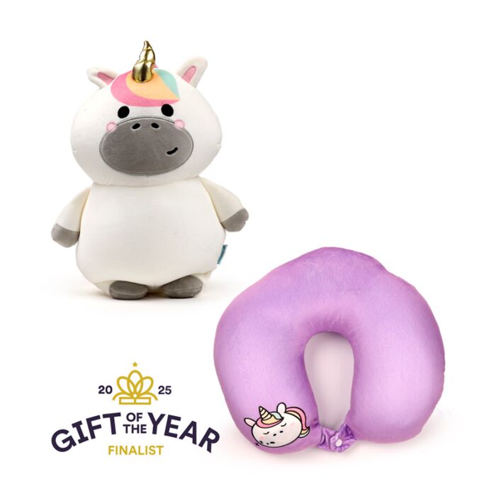 2-in-1 Swapseazzz Travel Pillow and Plush Toy - Astra the Unicorn Adoracorns