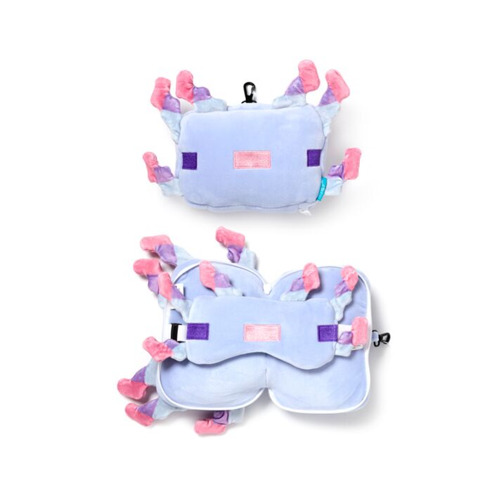 Relaxeazzz Travel Pillow & Eye Mask - Minecraft Axolotl