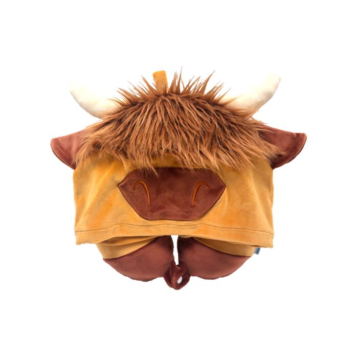 Hoodeazzz Travel Pillow & Hood - Hairy Coos Highland Coo