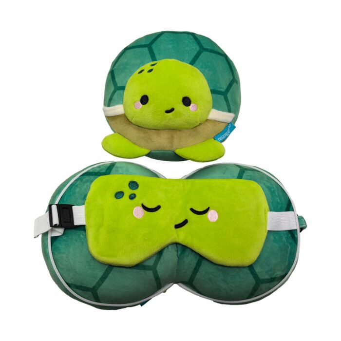 Relaxeazzz Travel Pillow & Eye Mask - Adoramals Turtle