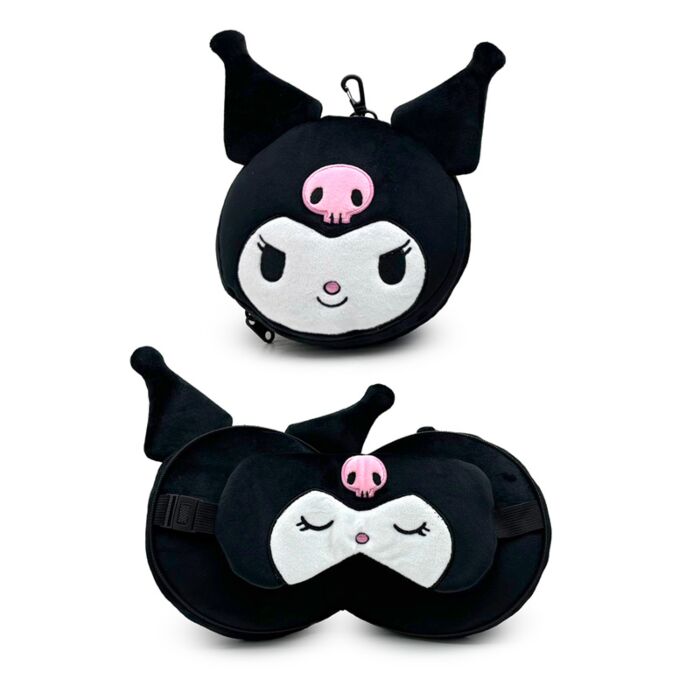 Relaxeazzz Travel Pillow & Eye Mask - Kuromi Hello Kitty Rabbit