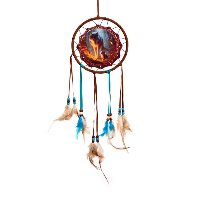 Dreamcatcher (Small) - Fairy Dream Wolf & Cub