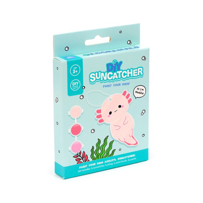 Paint Your Own DIY Suncatcher - Adoramals Maddie the Axolotl