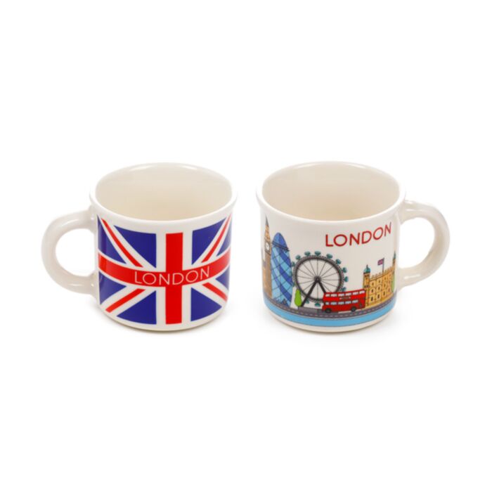 Set of 2 Porcelain Espresso Cups - London Icons