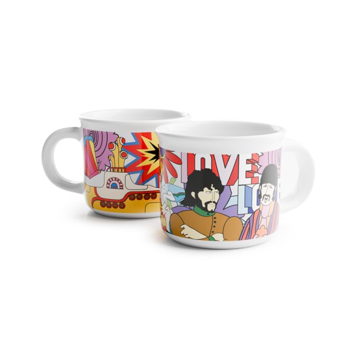 Set of 2 Porcelain Espresso Cups 75ml - The Beatles Yellow Submarine