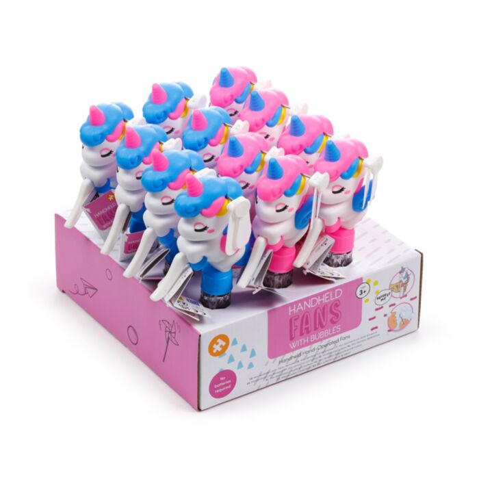 Hand Operated Bubble Hand Fan - Unicorn Magic