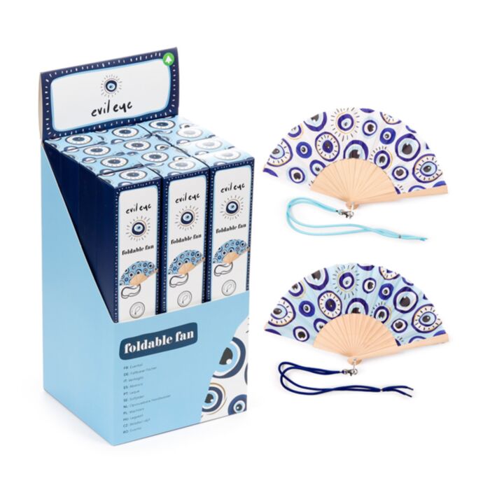 Folding Hand Fan - Evil Eye